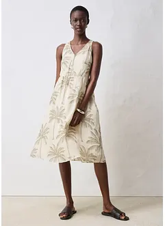Midi jurk van ramie, bonprix