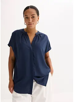 Blouse met korte mouwen en blinde knoopsluiting, bonprix