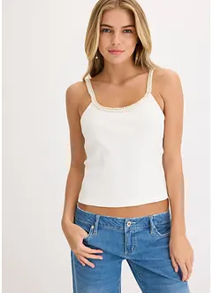 Top met spaghettibandjes en sierdetails, bonprix