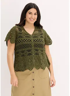 Cropped crochet vest, bonprix