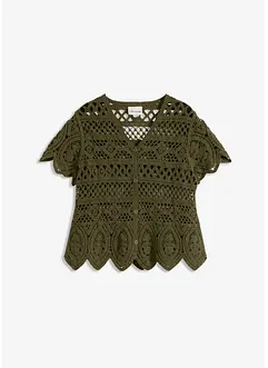 Cropped crochet vest, bonprix