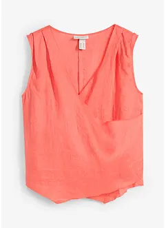 Linnen blousetop in wikkellook, bonprix