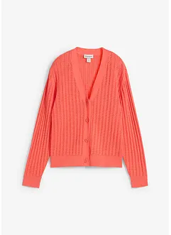 Ajour-vest met linnen, bonprix