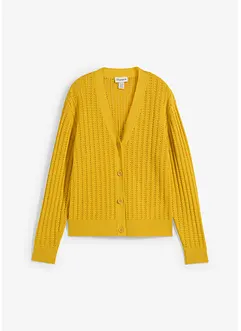 Ajour-vest met linnen, bonprix