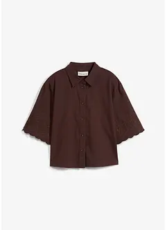 Cropped overhemdblouse met zijde, bonprix