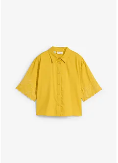 Cropped overhemdblouse met zijde, bonprix