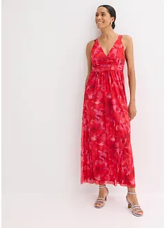 Gedessineerde maxi jurk van zacht mesh, bonprix