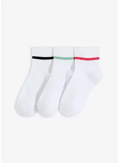 Korte tennissokken met biologisch katoen (3 paar), bonprix