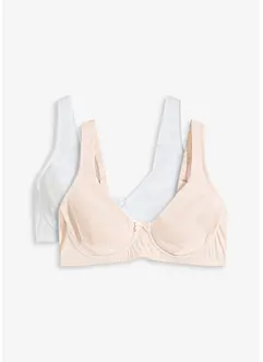 Niet-gevulde T-shirt bh met beugels en biologisch katoen (set van 2), bonprix