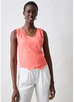 Linnen blousetop in wikkellook, bonprix