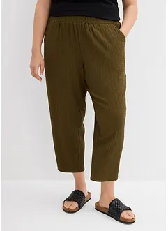 Wijde jersey broek van crêpe, cropped, bonprix