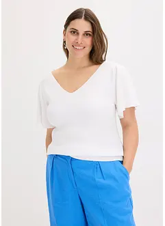 Geribd shirt met korte vleermuismouwen, bonprix