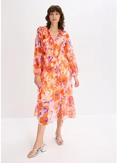 Chiffon jurk met volants, bonprix