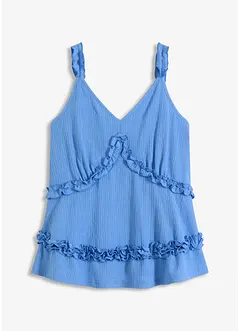 Top met spaghettibandjes en ruches, bonprix