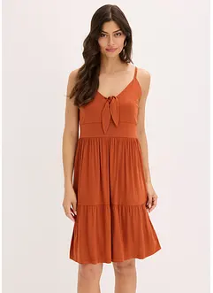 Jurk met spaghettibandjes en knoopdetail, bonprix