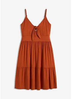 Jurk met spaghettibandjes en knoopdetail, bonprix