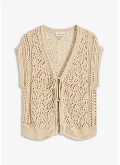Ajour gebreid vest met viscose, bonprix