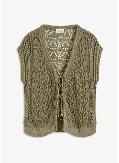 Ajour gebreid vest met viscose, bonprix