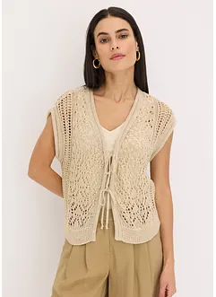 Ajour gebreid vest met viscose, bonprix