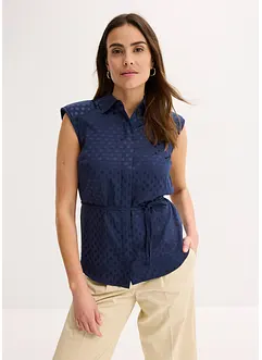Satijnen blouse met striklint, bonprix