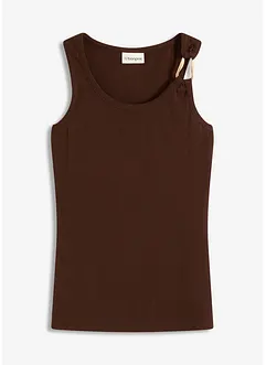 Geribde top met decoratieve gesp, bonprix