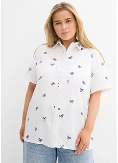 Blouse van mousseline met korte mouwen, bonprix
