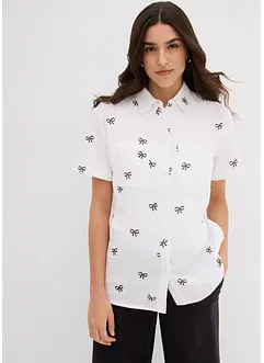 Blouse van mousseline met korte mouwen, bonprix