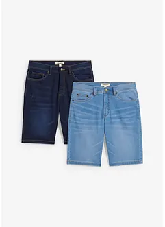Sweat jeans bermuda, slim fit (set van 2), bonprix