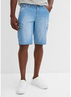 Lichte denim cargo short van puur katoen, relaxed fit (set van 2), bonprix