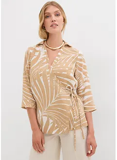 Kimono blouse in linnen look, bonprix