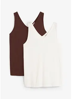 Tanktop van puur katoen (set van 2), bonprix