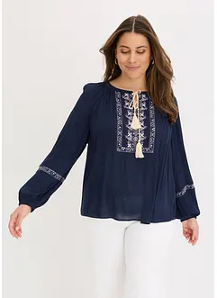 Oversized blouse met borduursel, bonprix