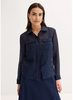 Transparante blouse met structuur, bonprix