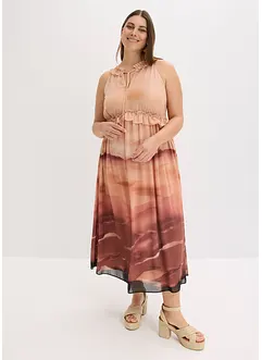 Gedessineerde jurk van chiffon, bonprix