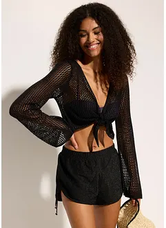 Kort vest in gehaakte look, bonprix