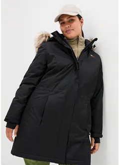 Warme, lange outdoor jas met imitatiebont, bonprix