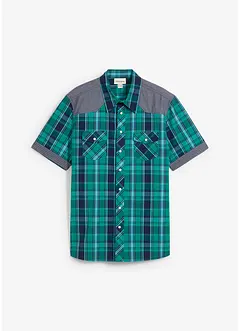 Overhemd met korte mouwen en denim details, bonprix