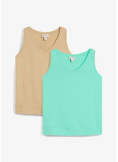 Tanktop van biologisch katoen (set van 2), bonprix
