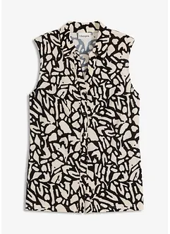 Mouwloos poloshirt met rimpels, bonprix