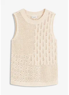 Gebreide ajour top met lurex, bonprix