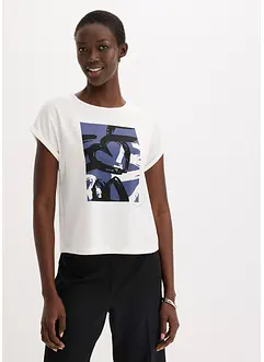 Shirt met viscose en glanzende steentjes, bonprix