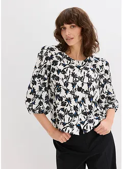 Blouse met korte mouwen van gestructureerd materiaal, bonprix