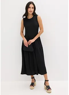 Midi-jurk van gestructureerde jersey met uitgesneden rug, bonprix