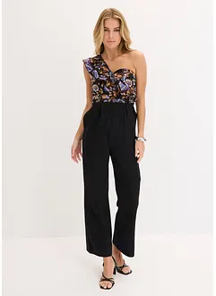 One shoulder jumpsuit met lichte viscose, bonprix