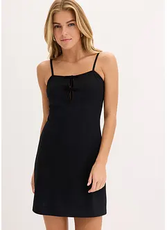 Mini jurk met details van imitatieleer, bonprix