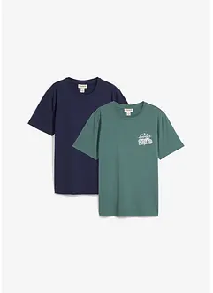 T-shirt (set van 2) van puur katoen, bonprix