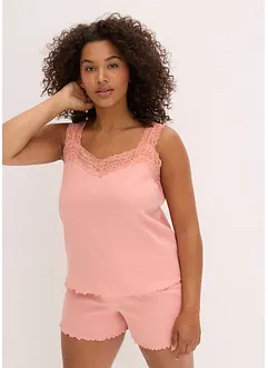 Shortama met sierlijk kant, bonprix