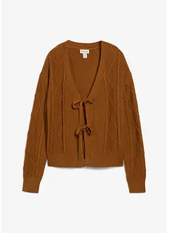 Gebreid vest met strikken, bonprix