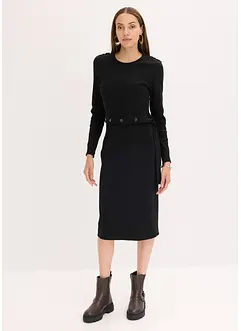 Midi jurk van een elastische katoenmix, bonprix