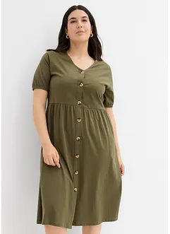 Katoenen midi jurk met knoopsluiting, bonprix